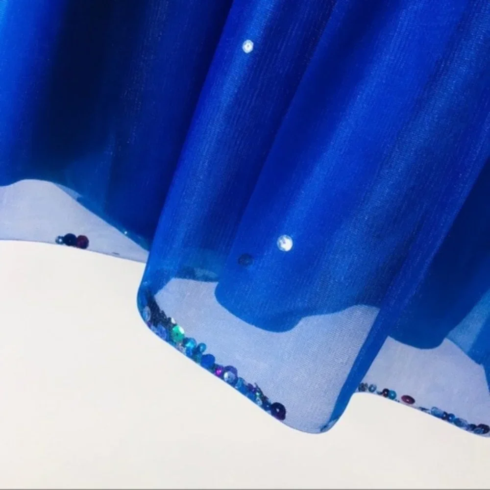 Disney Kids Girls Minnie Mouse Bow Print Jersey Tulle Blue Dress NWT